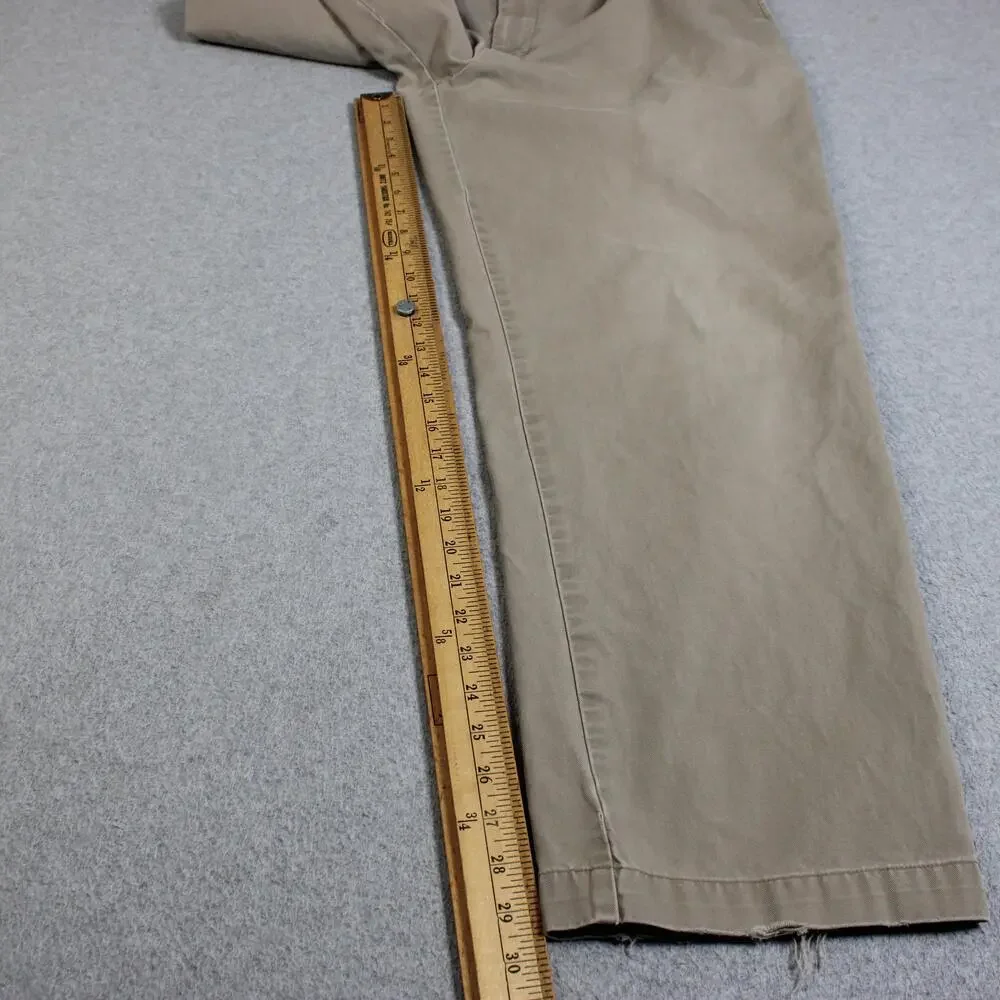 Vintage J Crew Pants Men 36x32 Beige Relaxed Fit Pleat Chino Hong Kong Heritage